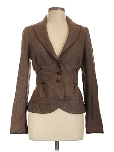Pre-owned Rebecca Taylor Wool Blazer Jacket In Brown