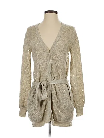 Pre-owned Rebecca Taylor Wool Cardigan Sweater In Brown