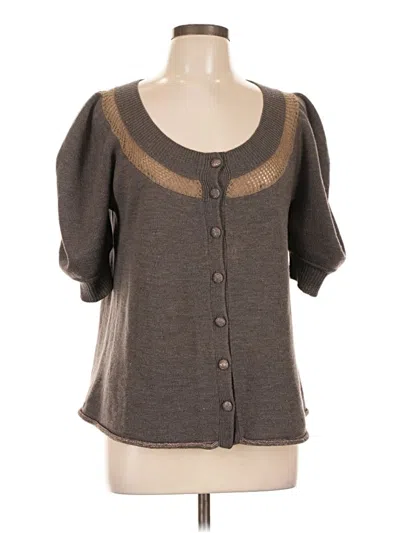 Pre-owned Rebecca Taylor Wool Cardigan Sweater In Brown