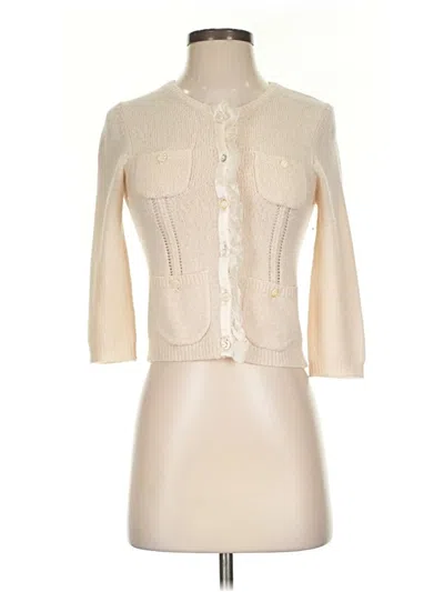 Pre-owned Rebecca Taylor Wool Cardigan Sweater In Tan