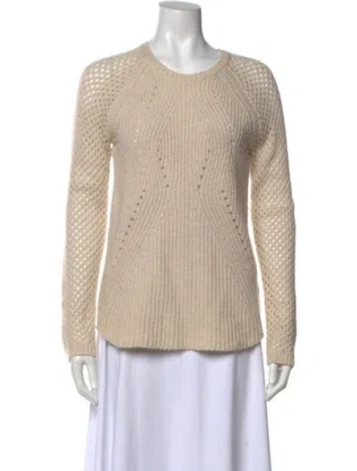 Pre-owned Rebecca Taylor Wool Crew Neck Sweater In Neutral