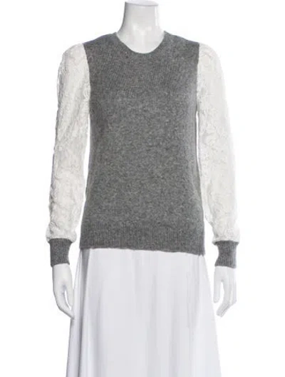 Pre-owned Rebecca Taylor Wool Crew Neck Sweater In White