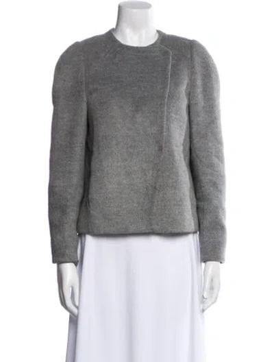 Pre-owned Rebecca Taylor Wool Faux Fur Jacket In Gray