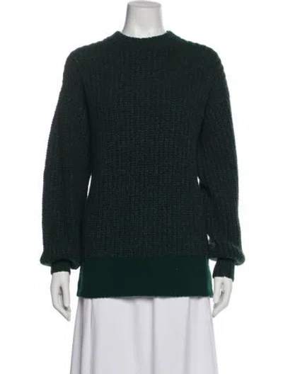 Pre-owned Rebecca Taylor Wool Mock Neck Sweater In Green