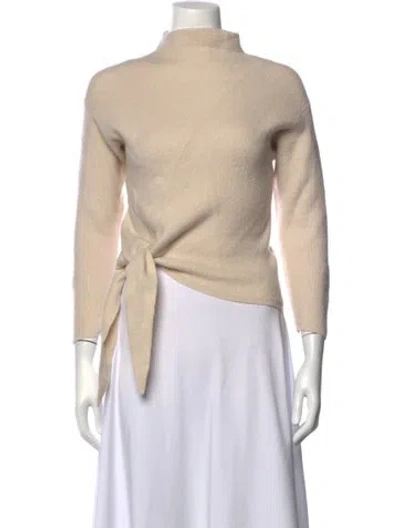 Pre-owned Rebecca Taylor Wool Mock Neck Sweater In Neutrals