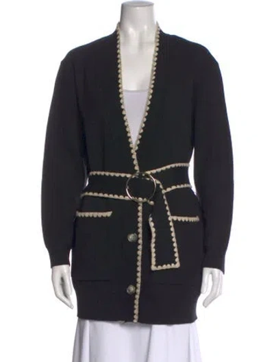 Pre-owned Rebecca Taylor Wool Printed Sweater In Black