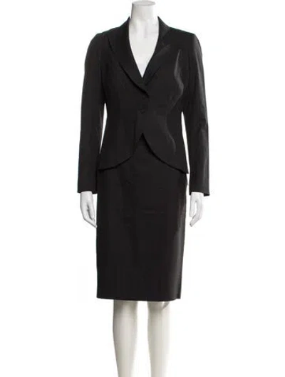 Pre-owned Rebecca Taylor Wool Ruffle Embellishment Skirt Suit In Neutral