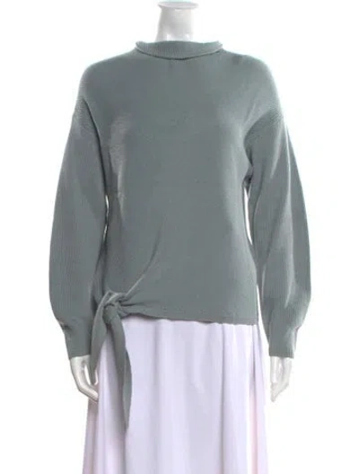 Pre-owned Rebecca Taylor Wool Scoop Neck Sweater In Blue