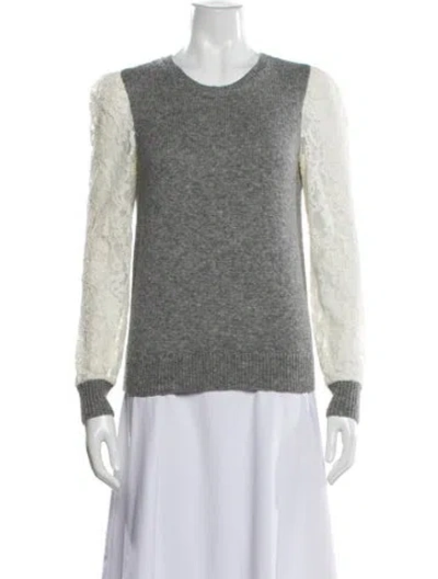 Pre-owned Rebecca Taylor Wool Scoop Neck Sweater In Gray