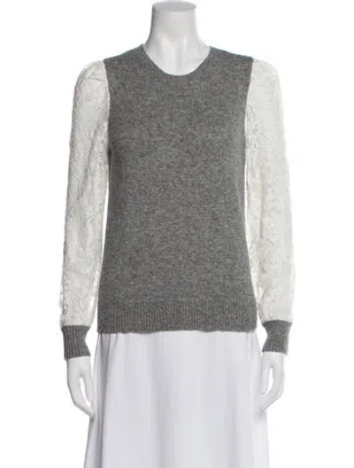Pre-owned Rebecca Taylor Wool Scoop Neck Sweater In Gray