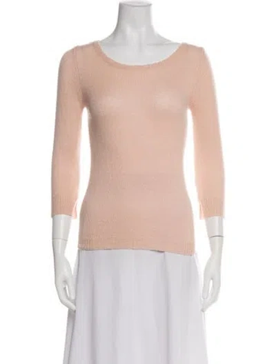 Pre-owned Rebecca Taylor Wool Scoop Neck Sweater In Pink