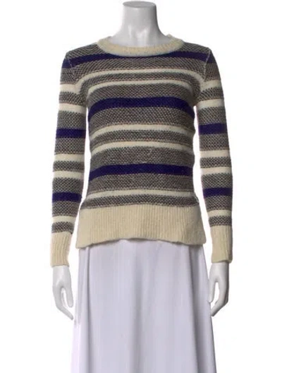 Pre-owned Rebecca Taylor Wool Striped Sweater In Neutral