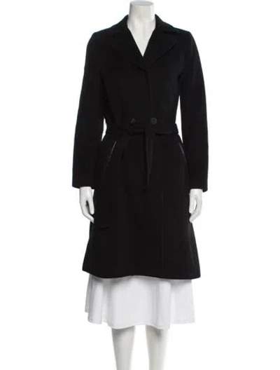 Pre-owned Rebecca Taylor Wool Trench Coat In Black