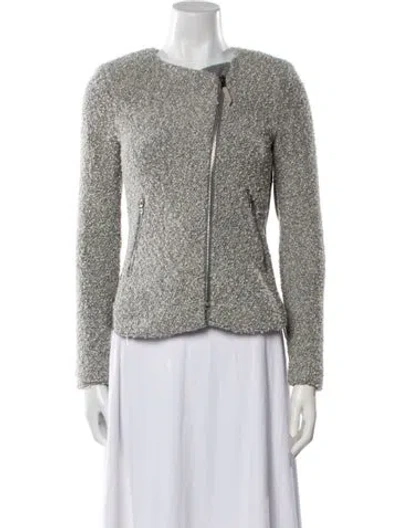 Pre-owned Rebecca Taylor Wool Tweed Pattern Evening Jacket In Gray