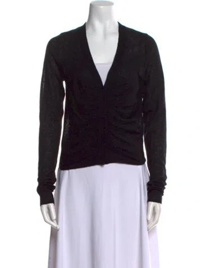 Pre-owned Rebecca Taylor Wool V-neck Sweater In Black