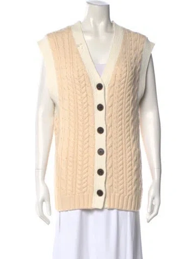 Pre-owned Rebecca Taylor Wool V-neck Sweater In Neutral