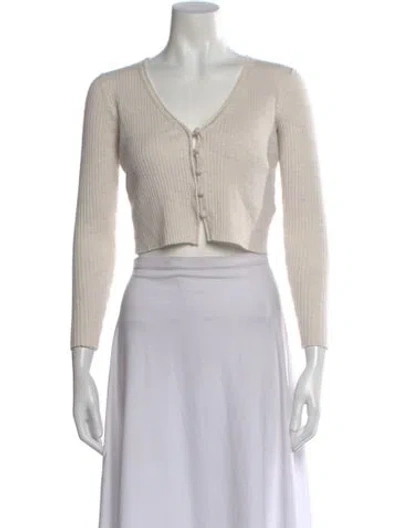 Pre-owned Rebecca Taylor Wool V-neck Sweater In Neutral