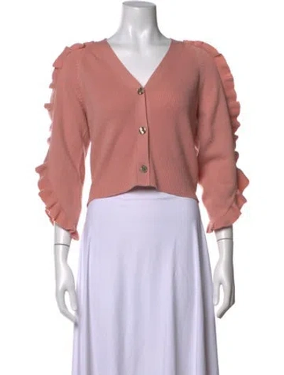 Pre-owned Rebecca Taylor Wool V-neck Sweater In Pink