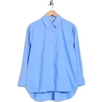 Rebecca Taylor Yara Cotton Poplin Shirt In Blue