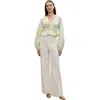 Rebecca Taylor Yara Poplin Blouse In Sage Combo