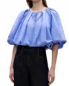 Rebecca Taylor Yara Poplin Bubble Top In Bluebell In Blue
