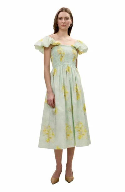 REBECCA TAYLOR REBECCA TAYLOR YARA POPLIN MIDI DRESS