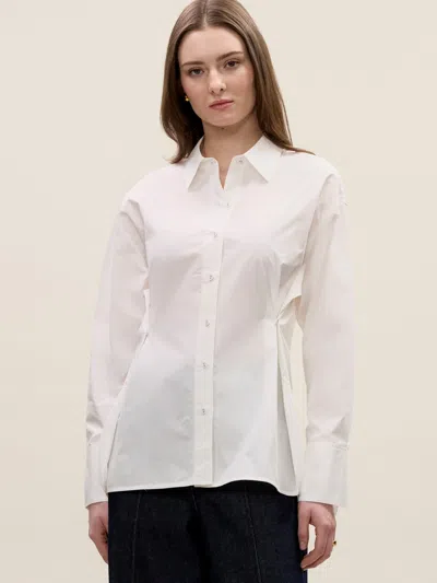 Rebecca Taylor Yara Poplin Shirt In White