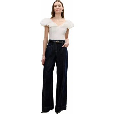 Rebecca Taylor Yara Poplin Top In Milk