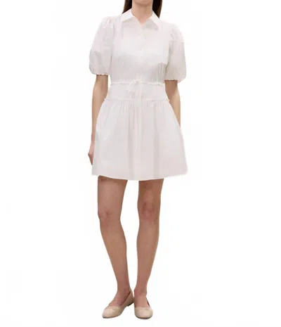Rebecca Taylor Yara Short Sleeve Shirt Dress In Milk In White