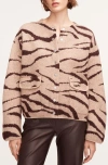 Rebecca Taylor Zebra Jacquard Cropped Jacket In Zebra Port Combo