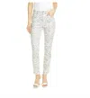 Rebecca Taylor Ziger Ines High Waist Zebra Jeans In White In White