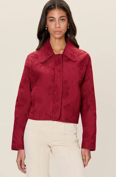 Rebecca Taylor Zuri Quilted Jacket In Red