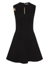 Rebecca Vallace Asymmetrical Black Dress With Gold Accents In Black