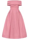 Rebecca Vallance Adalyn Off The Shoulder Midi Dress In Pink