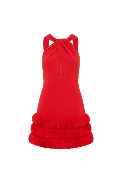 Rebecca Vallance Adrena Flared Mini-dress In Red