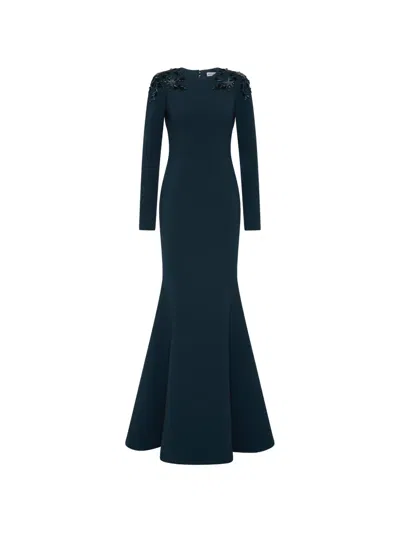 Rebecca Vallance Adrienne Long-sleeve Gown In Yellow