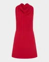 REBECCA VALLANCE AKARI COWL-NECK TWIST BACK MINI DRESS