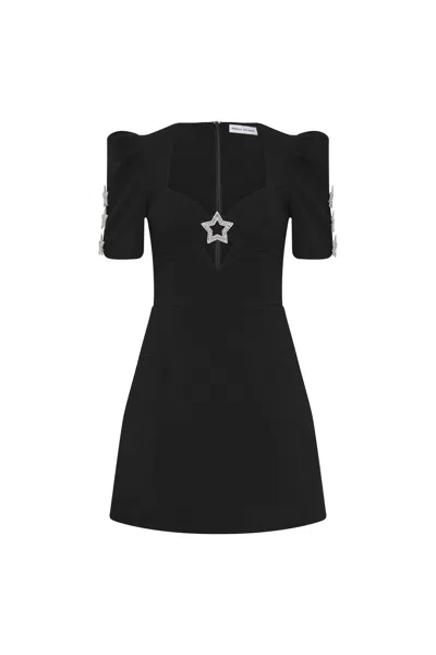 Rebecca Vallance Akari Short Sleeve Mini Dress In Black