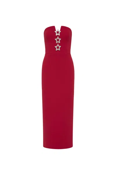 Rebecca Vallance Akari Strapless Midi Dress In Red
