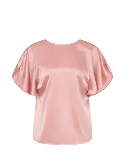 Rebecca Vallance Alina Flutter-sleeve Blouse In Pink