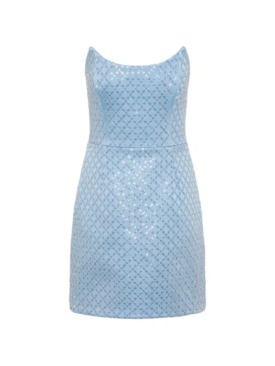 Rebecca Vallance Embellished Alix Mini Dress In Blue
