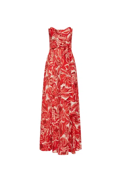 Rebecca Vallance Alloure Strapless Maxi Dress In Red