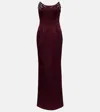 Rebecca Vallance Alora Embellished Corset Gown In Burgundy