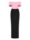 Rebecca Vallance Amaro Off-shoulder Taffeta Gown In Multi