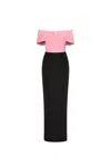 Rebecca Vallance Amaro Off-shoulder Taffeta Gown In Multi