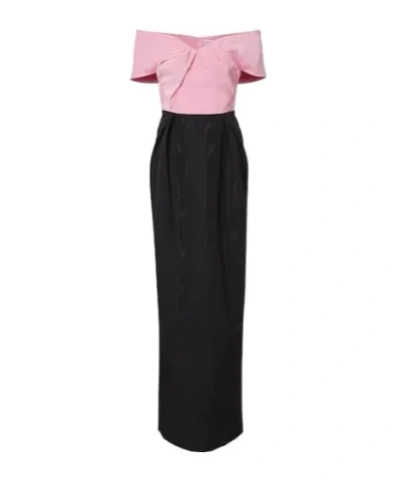 Rebecca Vallance Amaro Off-the-shoulder Taffeta Maxi Dress In Black