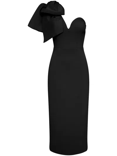 Rebecca Vallance Anais One-shoulder Midi Dress In Black