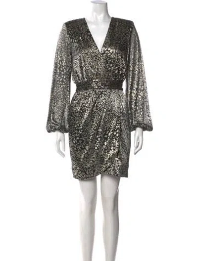 Pre-owned Rebecca Vallance Animal Print Mini Dress In Black