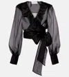 Rebecca Vallance Anjou Sheer Silk Organza Blouse In Black