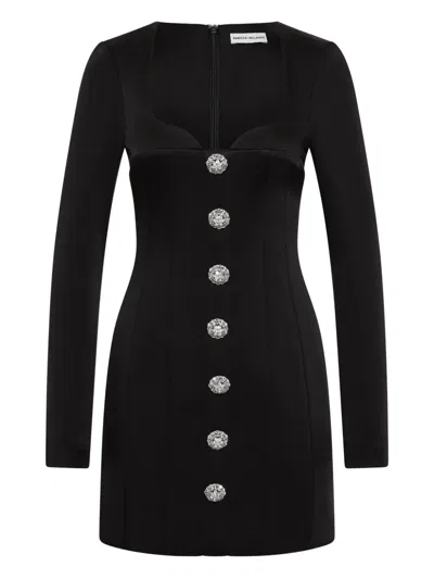 Rebecca Vallance Womens Black Annaleigh Diamante-embellished Bonded-crepe Mini Dress
